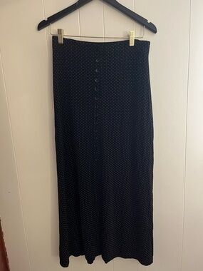 Briggs New York Black Maxi Skirt with White Polka Dots